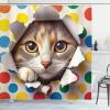 Ambesonne Cat Shower Curtain, Toasting Champagne Kitties Romantic Date Crescent Clouds Heart Balloons, Cloth Fabric Bathroom Decor Set with Hooks, 69″ W x 70″ L, Dark Night Blue Vermilion(Multi Color)