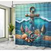 Ambesonne Cat Shower Curtain, Toasting Champagne Kitties Romantic Date Crescent Clouds Heart Balloons, Cloth Fabric Bathroom Decor Set with Hooks, 69″ W x 70″ L, Dark Night Blue Vermilion(Sea Blue Amber Teal)