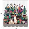 Ambesonne Cat Shower Curtain, Toasting Champagne Kitties Romantic Date Crescent Clouds Heart Balloons, Cloth Fabric Bathroom Decor Set with Hooks, 69″ W x 70″ L, Dark Night Blue Vermilion(Teal Pink and Purple)