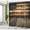 Ambesonne Cat Shower Curtain, Toasting Champagne Kitties Romantic Date Crescent Clouds Heart Balloons, Cloth Fabric Bathroom Decor Set with Hooks, 69″ W x 70″ L, Dark Night Blue Vermilion(Cream and Red)