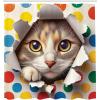 Ambesonne Cat Shower Curtain, Toasting Champagne Kitties Romantic Date Crescent Clouds Heart Balloons, Cloth Fabric Bathroom Decor Set with Hooks, 69″ W x 70″ L, Dark Night Blue Vermilion(Multi Color)