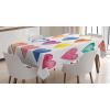 Ambesonne Grunge Tablecloth, Rainbow Color Heart Shapes Valentine’s Day Design Romantic His and Hers Theme, Dining Room Kitchen Rectangular Table Cover, 52″ X 70″, White Black
