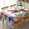 Ambesonne Grunge Tablecloth, Rainbow Color Heart Shapes Valentine’s Day Design Romantic His and Hers Theme, Dining Room Kitchen Rectangular Table Cover, 52″ X 70″, White Black