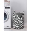 Ambesonne Love Laundry Bag, Romantic Funny Sketch Style Heart Love Me Valentines Celebration Themes, Hamper Basket with Handles Drawstring Closure for Laundromats, 13″ x 19″, Black White