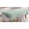 Ambesonne Love Tablecloth, Hearts Pattern in Modern Style Valentine’s Day Ornate Happiness Warm Feelings, Rectangular Table Cover for Dining Room Kitchen Decor, 60″ X 84″, White Ruby(Green White)