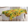 Ambesonne Love Tablecloth, Hearts Pattern in Modern Style Valentine’s Day Ornate Happiness Warm Feelings, Rectangular Table Cover for Dining Room Kitchen Decor, 60″ X 84″, White Ruby(Yellow Red)