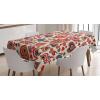 Ambesonne Love Tablecloth, Hearts Pattern in Modern Style Valentine’s Day Ornate Happiness Warm Feelings, Rectangular Table Cover for Dining Room Kitchen Decor, 60″ X 84″, White Ruby(Mustard Cream)
