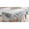 Ambesonne Love Tablecloth, Hearts Pattern in Modern Style Valentine’s Day Ornate Happiness Warm Feelings, Rectangular Table Cover for Dining Room Kitchen Decor, 60″ X 84″, White Ruby(Grey Blue)