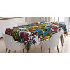 Ambesonne Love Tablecloth, Hearts Pattern in Modern Style Valentine’s Day Ornate Happiness Warm Feelings, Rectangular Table Cover for Dining Room Kitchen Decor, 60″ X 84″, White Ruby(Blue Red)
