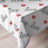 Ambesonne Love Tablecloth, Love Valentines Day Calligraphy Illustration Ornament Illustration Art, Rectangular Table Cover for Dining Room Kitchen Decor, 52″ X 70″, Vermilion Black