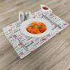 Ambesonne Romantic Place Mats Set of 4, I Love You Words Hearts Romance Couple Valentine Plain Backdrop, Washable Fabric Placemats for Dining Table, Standard Size, Scarlet White
