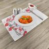 Ambesonne Valentine Place Mats Set of 4, Different Types of Heart Shapes Romance Love Theme Watercolor Striped Art, Washable Fabric Placemats for Dining Table, Standard Size, White Black(Scarlet White)