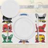 Ambesonne Valentine Place Mats Set of 4, Different Types of Heart Shapes Romance Love Theme Watercolor Striped Art, Washable Fabric Placemats for Dining Table, Standard Size, White Black(White Green)