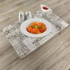 Ambesonne Valentine Place Mats Set of 4, Different Types of Heart Shapes Romance Love Theme Watercolor Striped Art, Washable Fabric Placemats for Dining Table, Standard Size, White Black(Green Beige)