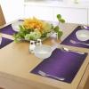 Ambesonne Valentine Place Mats Set of 4, Different Types of Heart Shapes Romance Love Theme Watercolor Striped Art, Washable Fabric Placemats for Dining Table, Standard Size, White Black(Purple)