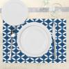 Ambesonne Valentine Place Mats Set of 4, Different Types of Heart Shapes Romance Love Theme Watercolor Striped Art, Washable Fabric Placemats for Dining Table, Standard Size, White Black(Azure Blue)