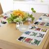 Ambesonne Valentine Place Mats Set of 4, Different Types of Heart Shapes Romance Love Theme Watercolor Striped Art, Washable Fabric Placemats for Dining Table, Standard Size, White Black(White Green)