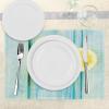Ambesonne Valentine Place Mats Set of 4, Different Types of Heart Shapes Romance Love Theme Watercolor Striped Art, Washable Fabric Placemats for Dining Table, Standard Size, White Black(Sky Blue)