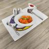 Ambesonne Valentine Place Mats Set of 4, Different Types of Heart Shapes Romance Love Theme Watercolor Striped Art, Washable Fabric Placemats for Dining Table, Standard Size, White Black(Multicolor)