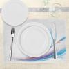 Ambesonne Valentine Place Mats Set of 4, Different Types of Heart Shapes Romance Love Theme Watercolor Striped Art, Washable Fabric Placemats for Dining Table, Standard Size, White Black(Blue Purple)