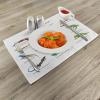 Ambesonne Valentine Place Mats Set of 4, Different Types of Heart Shapes Romance Love Theme Watercolor Striped Art, Washable Fabric Placemats for Dining Table, Standard Size, White Black(Brown)