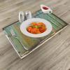 Ambesonne Valentine Place Mats Set of 4, Different Types of Heart Shapes Romance Love Theme Watercolor Striped Art, Washable Fabric Placemats for Dining Table, Standard Size, White Black(Brown and Mint)