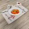 Ambesonne Valentine Place Mats Set of 4, Different Types of Heart Shapes Romance Love Theme Watercolor Striped Art, Washable Fabric Placemats for Dining Table, Standard Size, White Black(Coral Black)