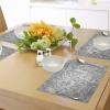 Ambesonne Valentine Place Mats Set of 4, Different Types of Heart Shapes Romance Love Theme Watercolor Striped Art, Washable Fabric Placemats for Dining Table, Standard Size, White Black(Seafoam Grey)