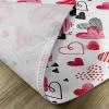Ambesonne Valentine Place Mats Set of 4, Different Types of Heart Shapes Romance Love Theme Watercolor Striped Art, Washable Fabric Placemats for Dining Table, Standard Size, White Black(White Black)