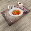 Ambesonne Valentine Place Mats Set of 4, Different Types of Heart Shapes Romance Love Theme Watercolor Striped Art, Washable Fabric Placemats for Dining Table, Standard Size, White Black(Brown Pink)