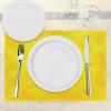 Ambesonne Valentine Place Mats Set of 4, Different Types of Heart Shapes Romance Love Theme Watercolor Striped Art, Washable Fabric Placemats for Dining Table, Standard Size, White Black(Marigold Yellow)