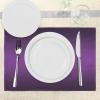 Ambesonne Valentine Place Mats Set of 4, Different Types of Heart Shapes Romance Love Theme Watercolor Striped Art, Washable Fabric Placemats for Dining Table, Standard Size, White Black(Purple)