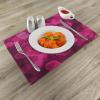 Ambesonne Valentine Place Mats Set of 4, Different Types of Heart Shapes Romance Love Theme Watercolor Striped Art, Washable Fabric Placemats for Dining Table, Standard Size, White Black(Magenta Pink)