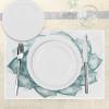 Ambesonne Valentine Place Mats Set of 4, Different Types of Heart Shapes Romance Love Theme Watercolor Striped Art, Washable Fabric Placemats for Dining Table, Standard Size, White Black(Teal)