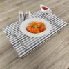 Ambesonne Valentine Place Mats Set of 4, Different Types of Heart Shapes Romance Love Theme Watercolor Striped Art, Washable Fabric Placemats for Dining Table, Standard Size, White Black(White Grey)