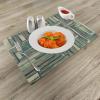 Ambesonne Valentine Place Mats Set of 4, Different Types of Heart Shapes Romance Love Theme Watercolor Striped Art, Washable Fabric Placemats for Dining Table, Standard Size, White Black(Green and Beige)