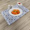 Ambesonne Valentine Place Mats Set of 4, Different Types of Heart Shapes Romance Love Theme Watercolor Striped Art, Washable Fabric Placemats for Dining Table, Standard Size, White Black(Blue Navy)
