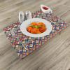Ambesonne Valentine Place Mats Set of 4, Different Types of Heart Shapes Romance Love Theme Watercolor Striped Art, Washable Fabric Placemats for Dining Table, Standard Size, White Black(Orange Blue)
