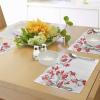 Ambesonne Valentine Place Mats Set of 4, Different Types of Heart Shapes Romance Love Theme Watercolor Striped Art, Washable Fabric Placemats for Dining Table, Standard Size, White Black(Scarlet White)