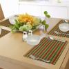 Ambesonne Valentine Place Mats Set of 4, Different Types of Heart Shapes Romance Love Theme Watercolor Striped Art, Washable Fabric Placemats for Dining Table, Standard Size, White Black(Marigold Orange and Green)