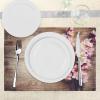 Ambesonne Valentine Place Mats Set of 4, Different Types of Heart Shapes Romance Love Theme Watercolor Striped Art, Washable Fabric Placemats for Dining Table, Standard Size, White Black(Brown Pink)