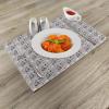 Ambesonne Valentine Place Mats Set of 4, Different Types of Heart Shapes Romance Love Theme Watercolor Striped Art, Washable Fabric Placemats for Dining Table, Standard Size, White Black(Grey Black Red)