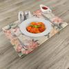 Ambesonne Valentine Place Mats Set of 4, Different Types of Heart Shapes Romance Love Theme Watercolor Striped Art, Washable Fabric Placemats for Dining Table, Standard Size, White Black(Salmon Green)