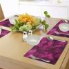 Ambesonne Valentine Place Mats Set of 4, Different Types of Heart Shapes Romance Love Theme Watercolor Striped Art, Washable Fabric Placemats for Dining Table, Standard Size, White Black(Magenta Pink)