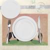 Ambesonne Valentine Place Mats Set of 4, Different Types of Heart Shapes Romance Love Theme Watercolor Striped Art, Washable Fabric Placemats for Dining Table, Standard Size, White Black(Pale Coral)
