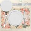 Ambesonne Valentine Place Mats Set of 4, Different Types of Heart Shapes Romance Love Theme Watercolor Striped Art, Washable Fabric Placemats for Dining Table, Standard Size, White Black(Salmon Green)