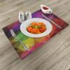 Ambesonne Valentine Place Mats Set of 4, Different Types of Heart Shapes Romance Love Theme Watercolor Striped Art, Washable Fabric Placemats for Dining Table, Standard Size, White Black(Purple Yellow)