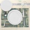Ambesonne Valentine Place Mats Set of 4, Different Types of Heart Shapes Romance Love Theme Watercolor Striped Art, Washable Fabric Placemats for Dining Table, Standard Size, White Black(Green and Beige)