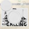 Ambesonne Valentine Place Mats Set of 4, Different Types of Heart Shapes Romance Love Theme Watercolor Striped Art, Washable Fabric Placemats for Dining Table, Standard Size, White Black(Black and White)