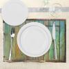 Ambesonne Valentine Place Mats Set of 4, Different Types of Heart Shapes Romance Love Theme Watercolor Striped Art, Washable Fabric Placemats for Dining Table, Standard Size, White Black(Brown and Mint)